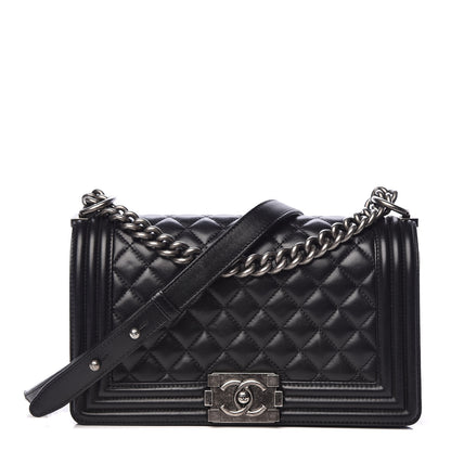 Chanel Lambskin Quilted Medium Boy Flap Black 1 of 21