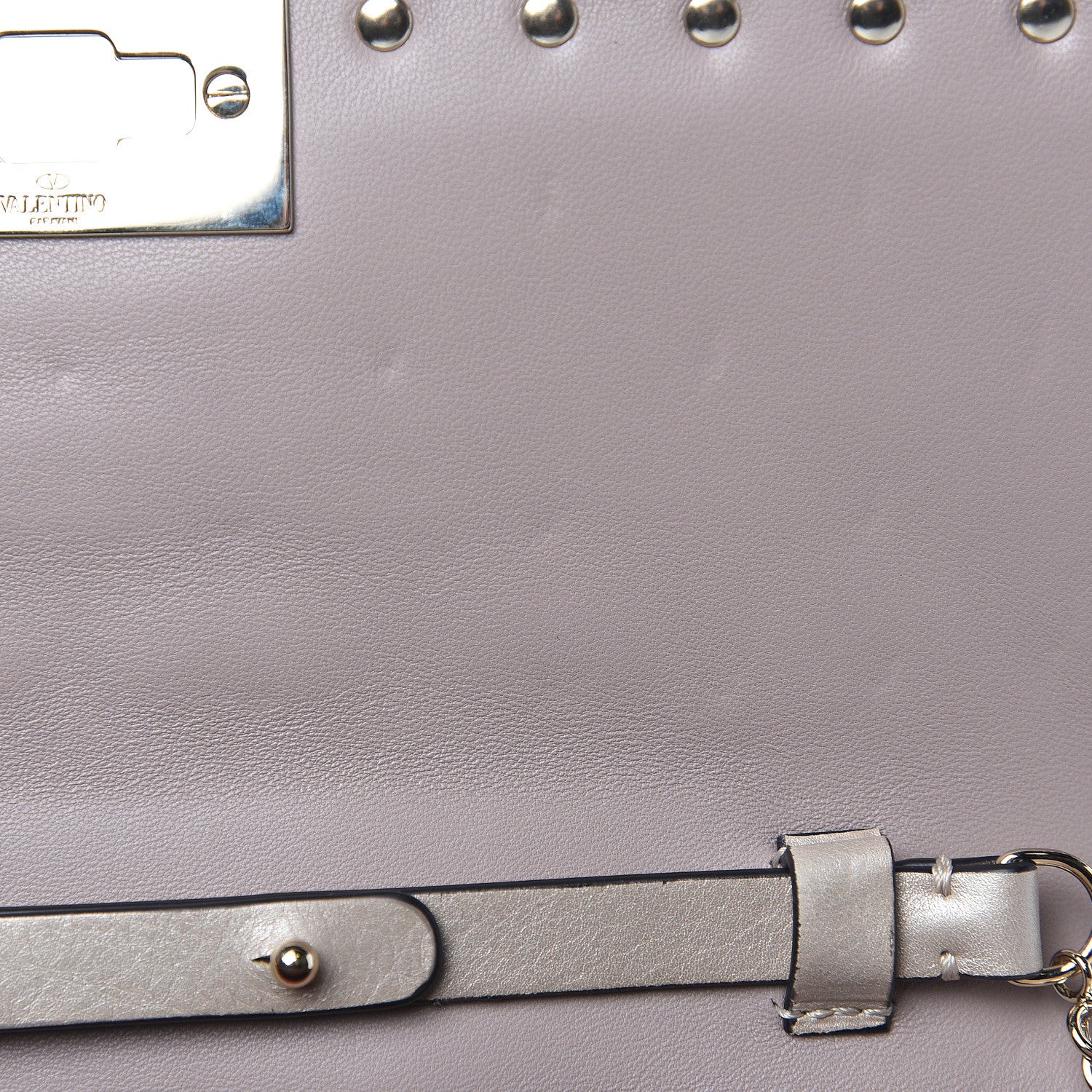 Valentino Garavani Lambskin Rockstud Spike Wallet on Chain Sand 9 of 9