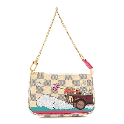 Louis Vuitton Damier Azur 2015 Christmas Animation Mini Pochette Accessories 1 of 13