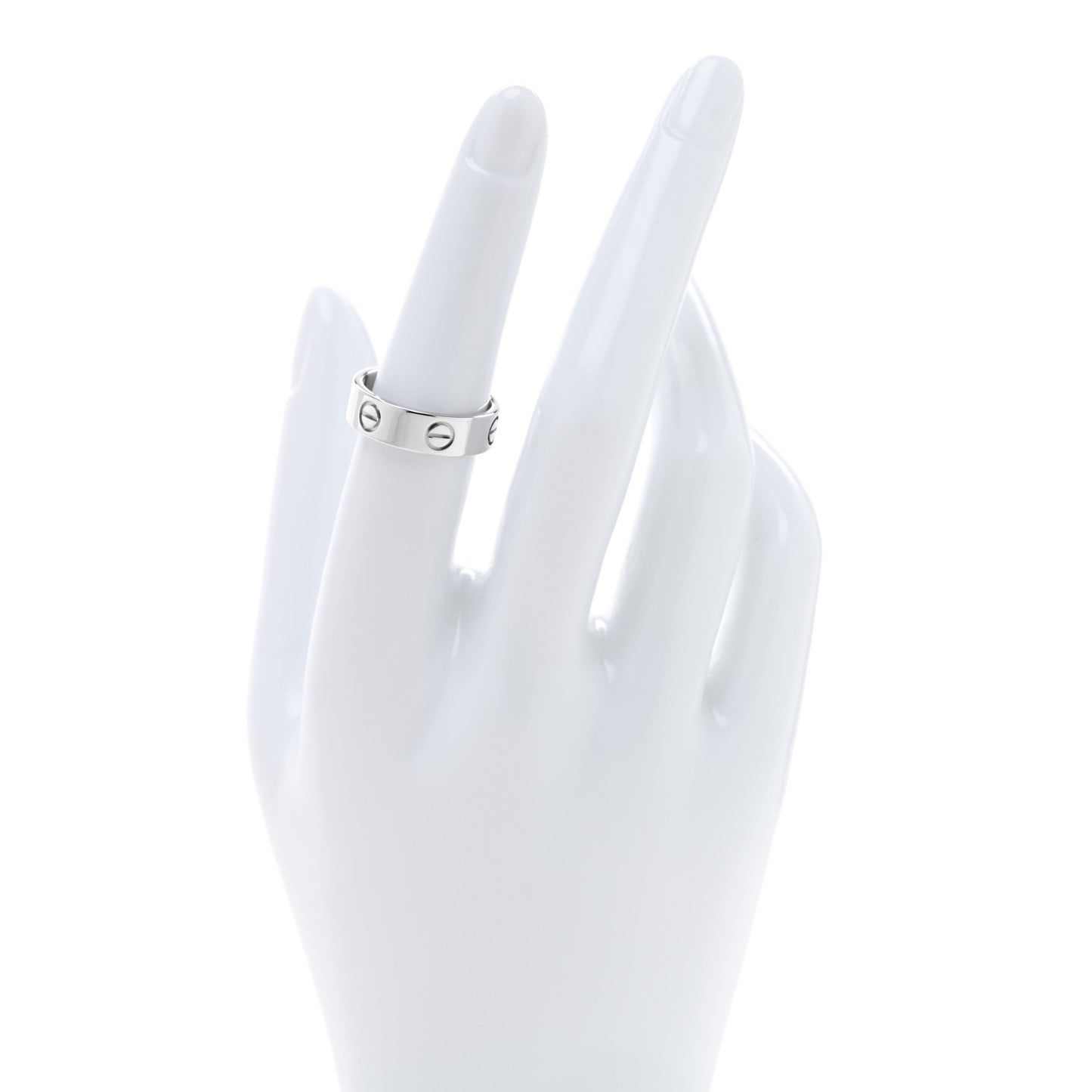 18K White Gold 5.5mm LOVE Ring 53 6.5