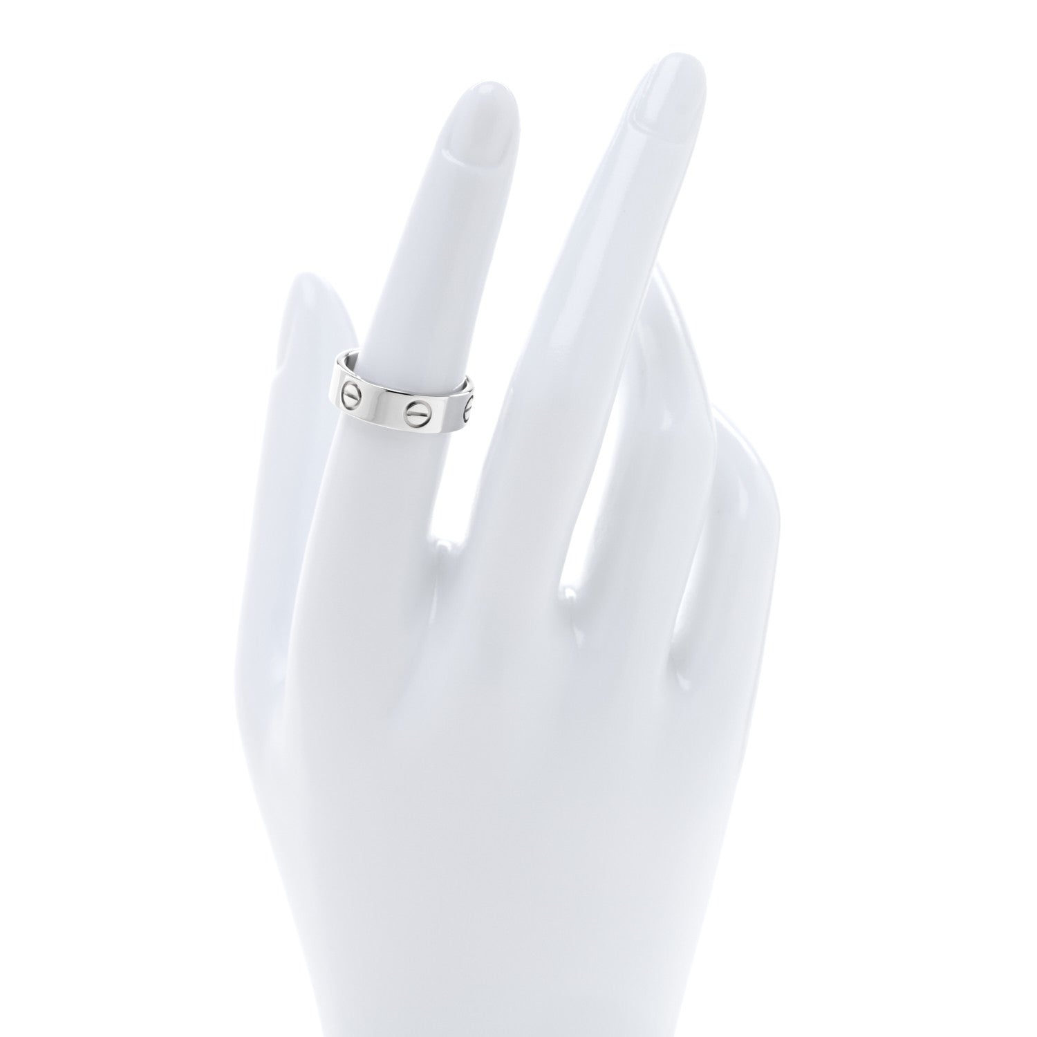 Cartier 18K White Gold 5.5mm LOVE Ring 53 6.5 2 of 4