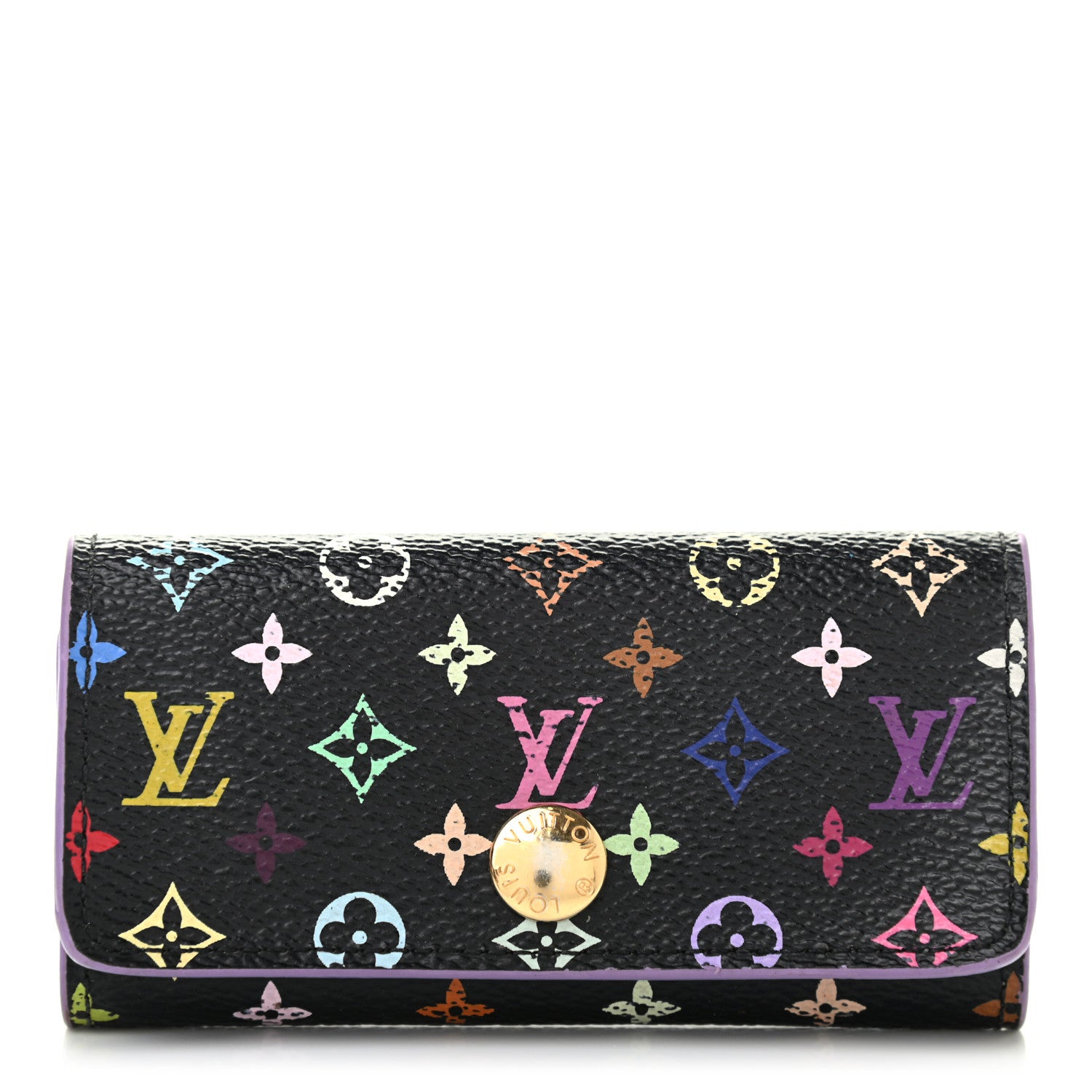 Louis Vuitton Monogram Multicolor Multicles 4 Key Holder Black Violet 1 of 8