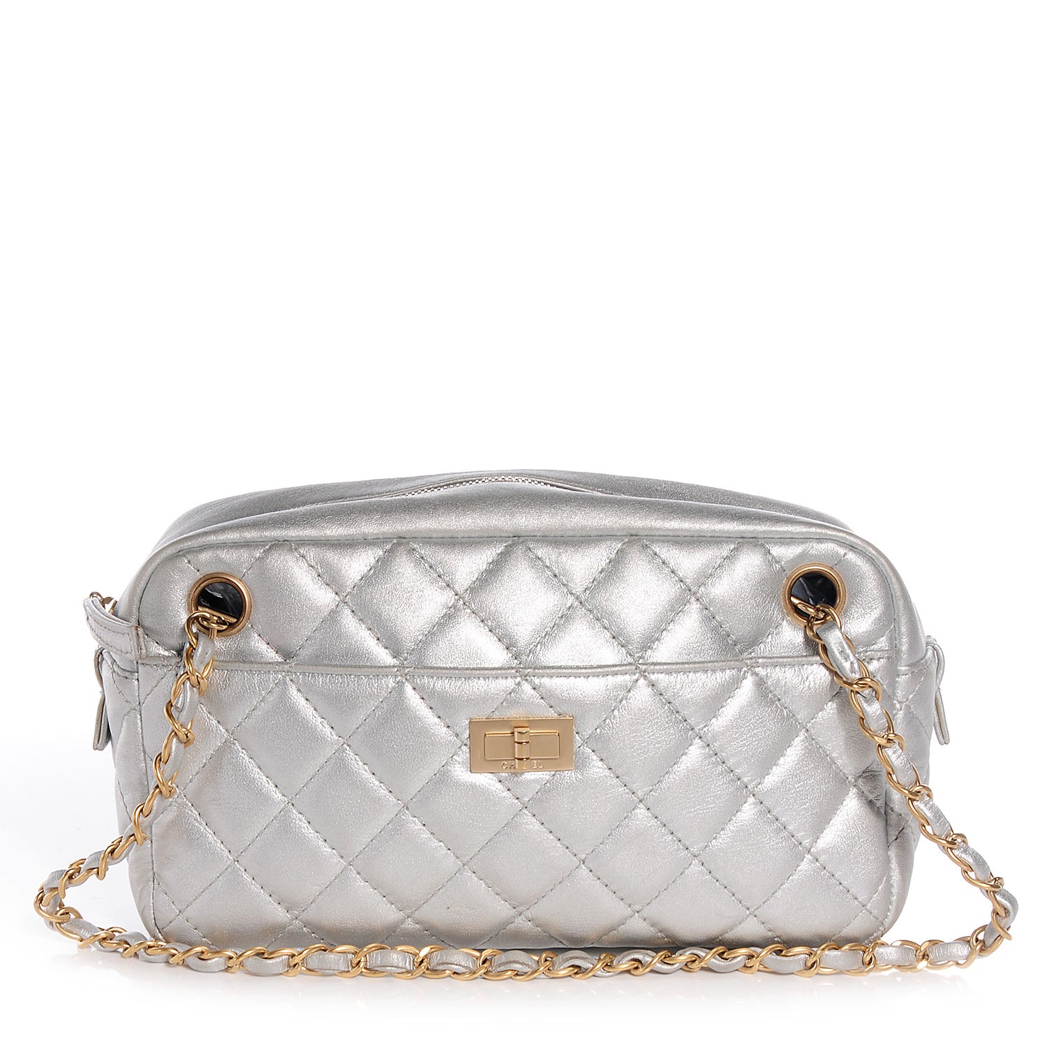 Chanel Calfskin Small Reissue Camera Case Metallic Silver 1 of 7