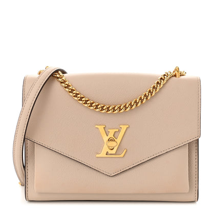 Louis Vuitton Soft Calfskin Mylockme Chain Bag BB Greige 1 of 9