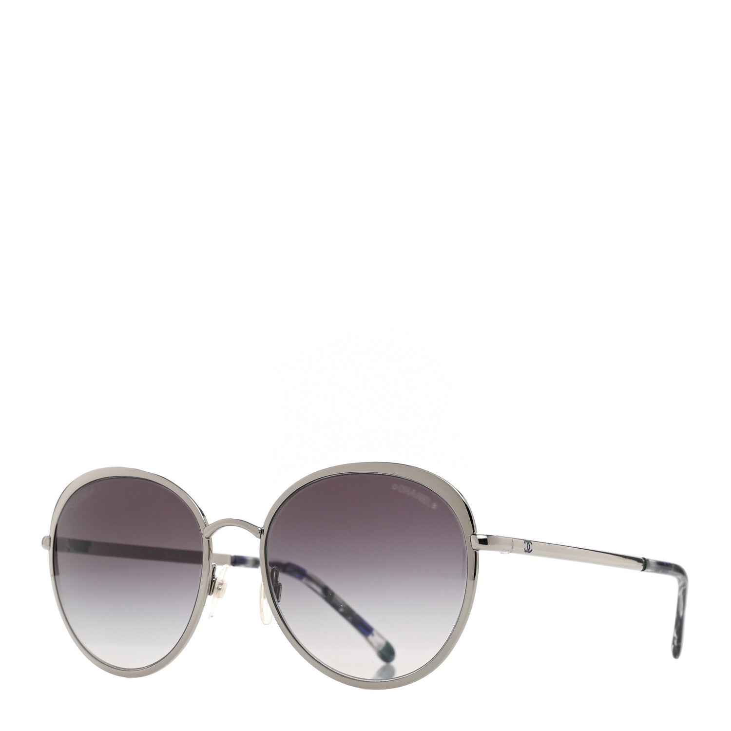 Chanel Round Spring Sunglasses 4206 Black Silver 1 of 7