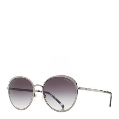 Chanel Round Spring Sunglasses 4206 Black Silver 1 of 7