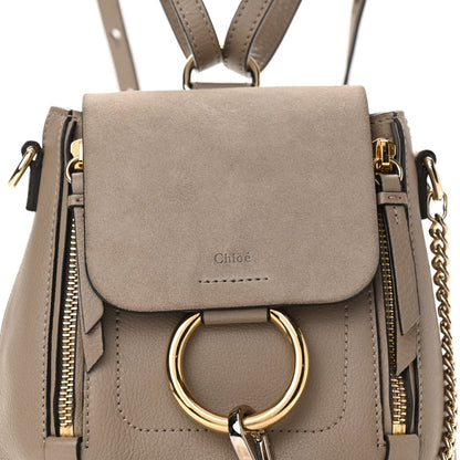 Chloe Suede Calfskin Mini Faye Backpack Motty Grey 8 of 10