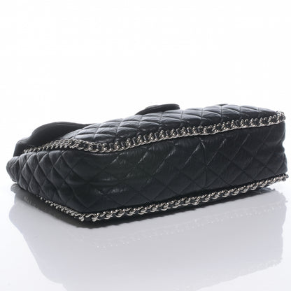 Chanel Washed Lambskin Chain Around Maxi Flap Bag Black 4 of 7