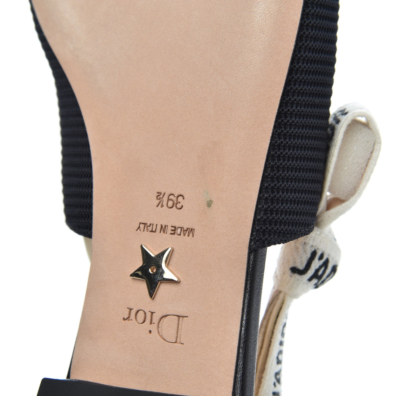 Christian Dior Technical Canvas Ribbon J'Adior Slingback Ballet Flats 39.5 Black 9 of 12