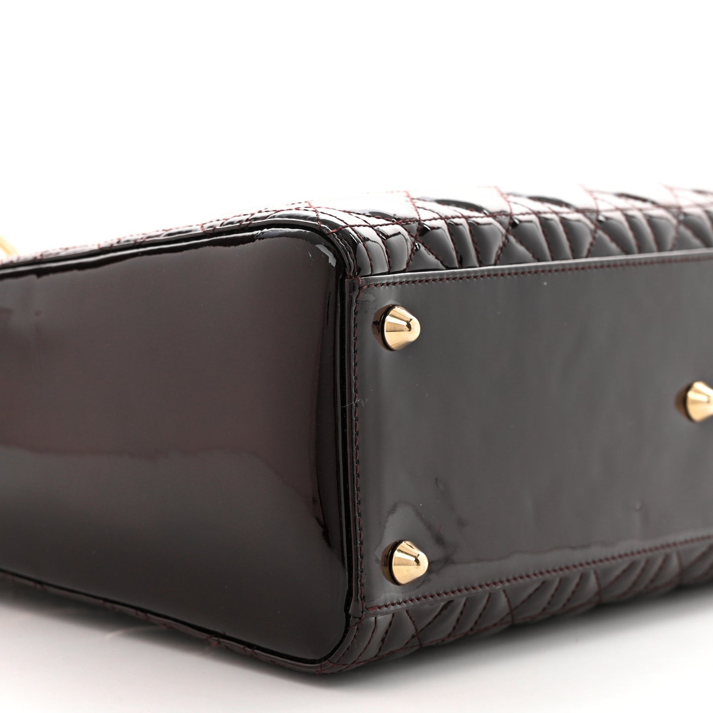 Patent Cannage Large Lady Dior Burgundy