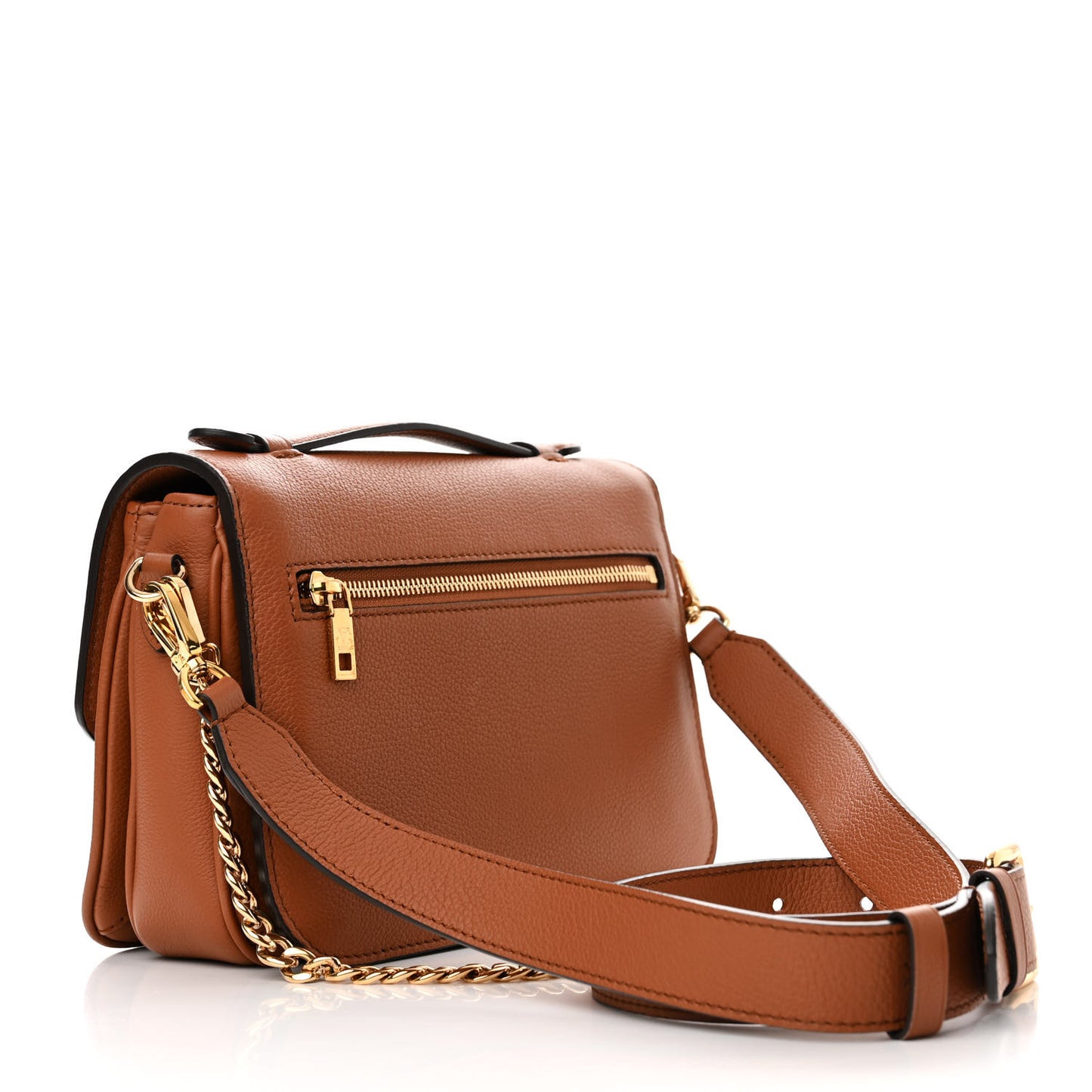 Grained Calfskin Lockme Oxford Cognac