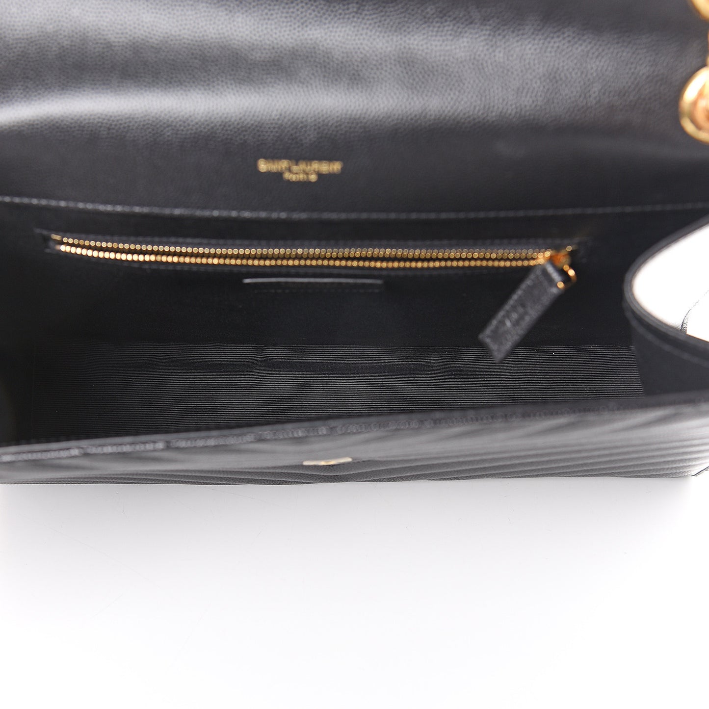 Grain De Poudre Matelasse Chevron Large Monogram Satchel Black