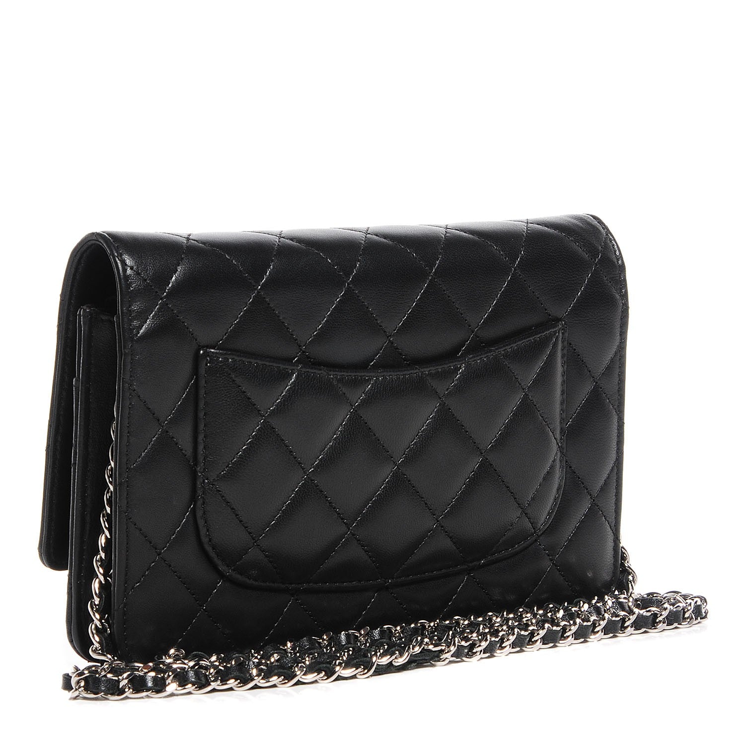 Chanel Lambskin Quilted Wallet On Chain WOC Black 3 of 8