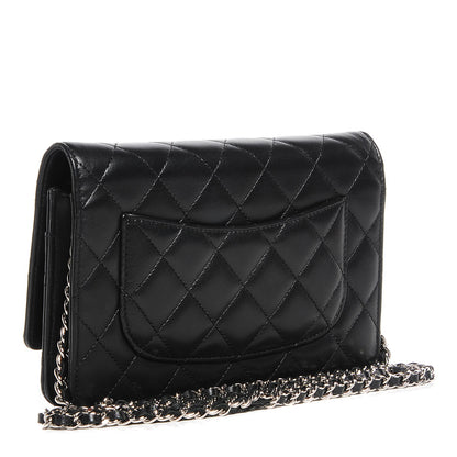Chanel Lambskin Quilted Wallet On Chain WOC Black 3 of 8