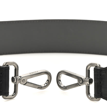 Fendi Vitello Grace FF 1974 Embossed Strap You Black 3 of 5