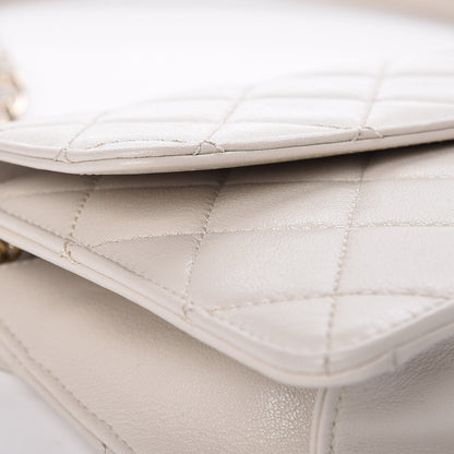 Chanel Sheepskin Quilted Small Beauty Lock Flap White 10 of 11
