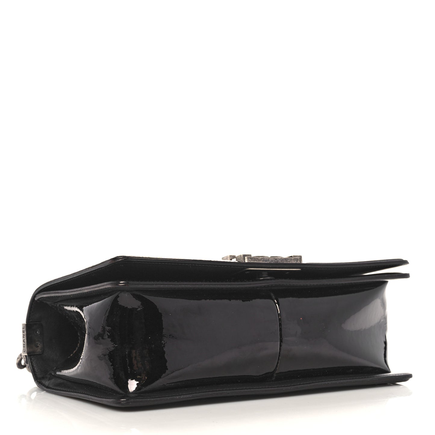 Patent Calfskin Quilted Medium Boy Flap Black