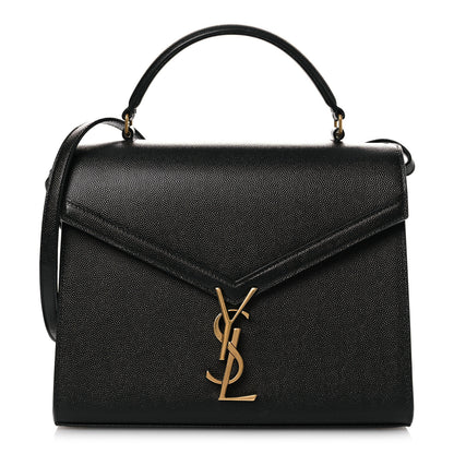 Saint Laurent Grain de Poudre Medium Classic Monogram Cassandra Top Handle Black 1 of 12