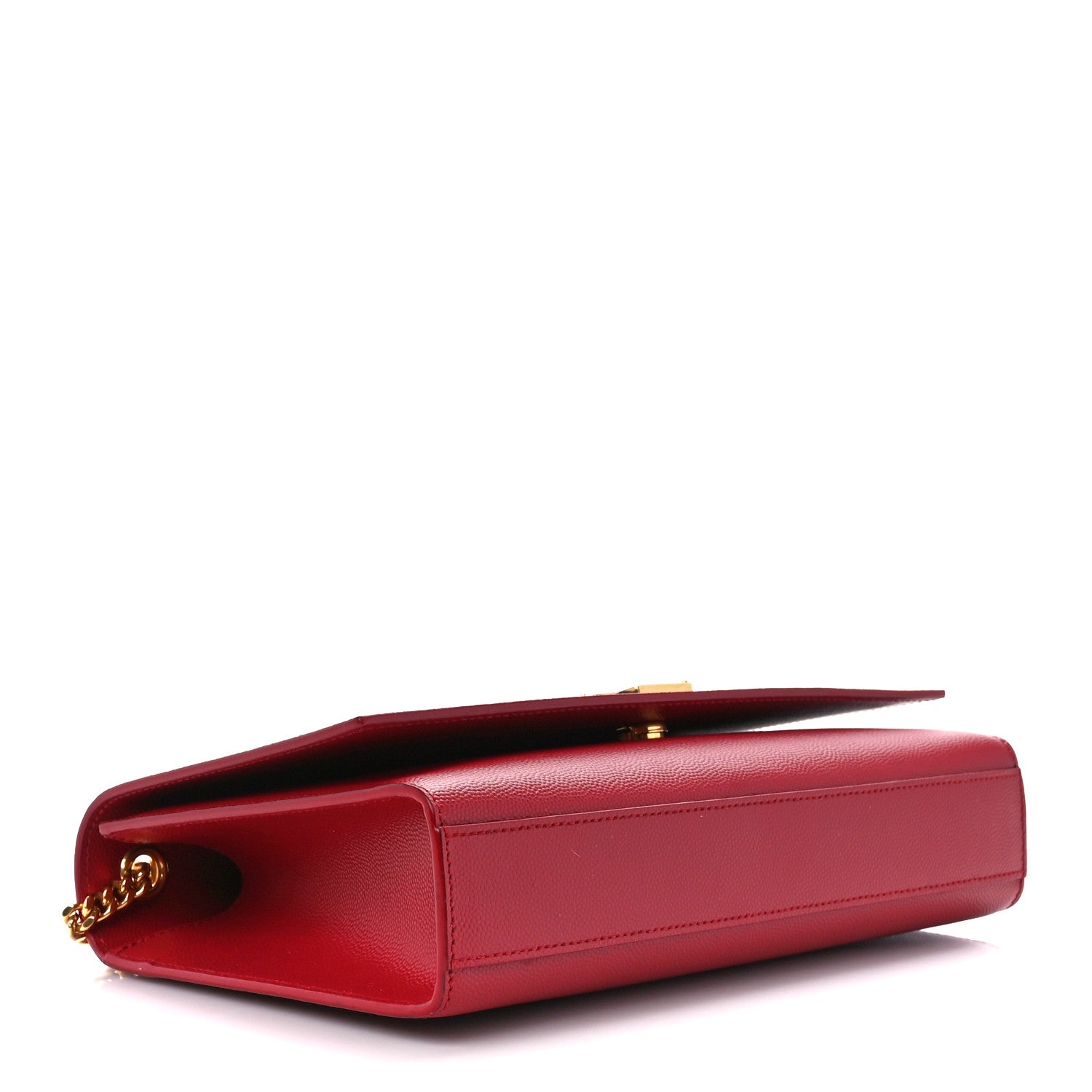 Saint Laurent Grain De Poudre Medium Monogram Kate Satchel Red 4 of 11