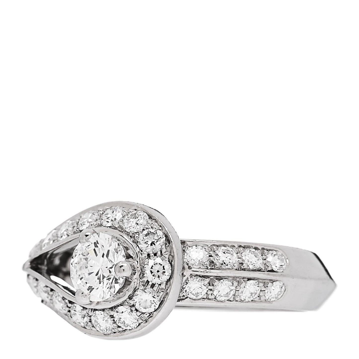 Platinum Diamond .30ct Couture Solitaire Ring 50 5.25