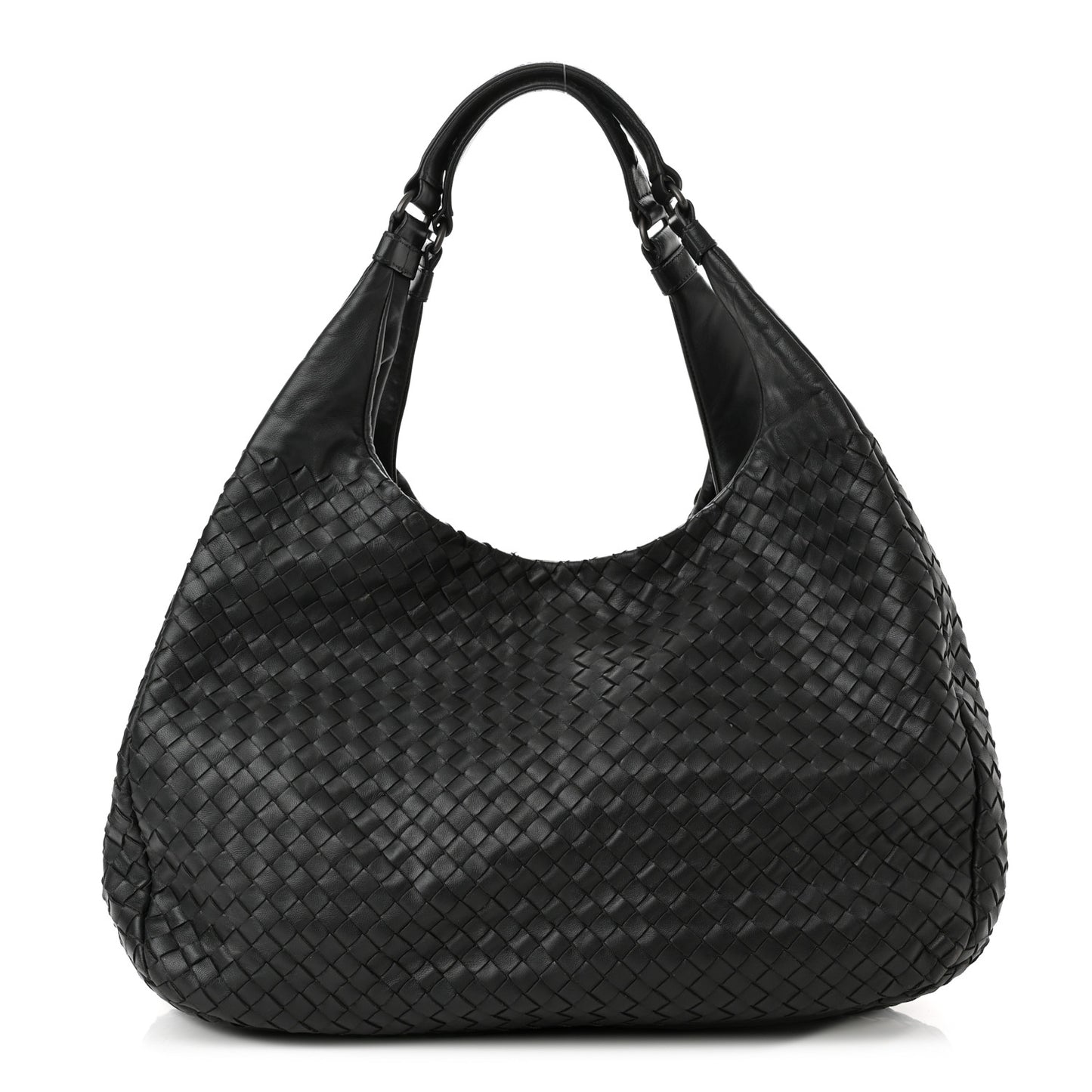 Nappa Intrecciato Medium Campana Hobo Black