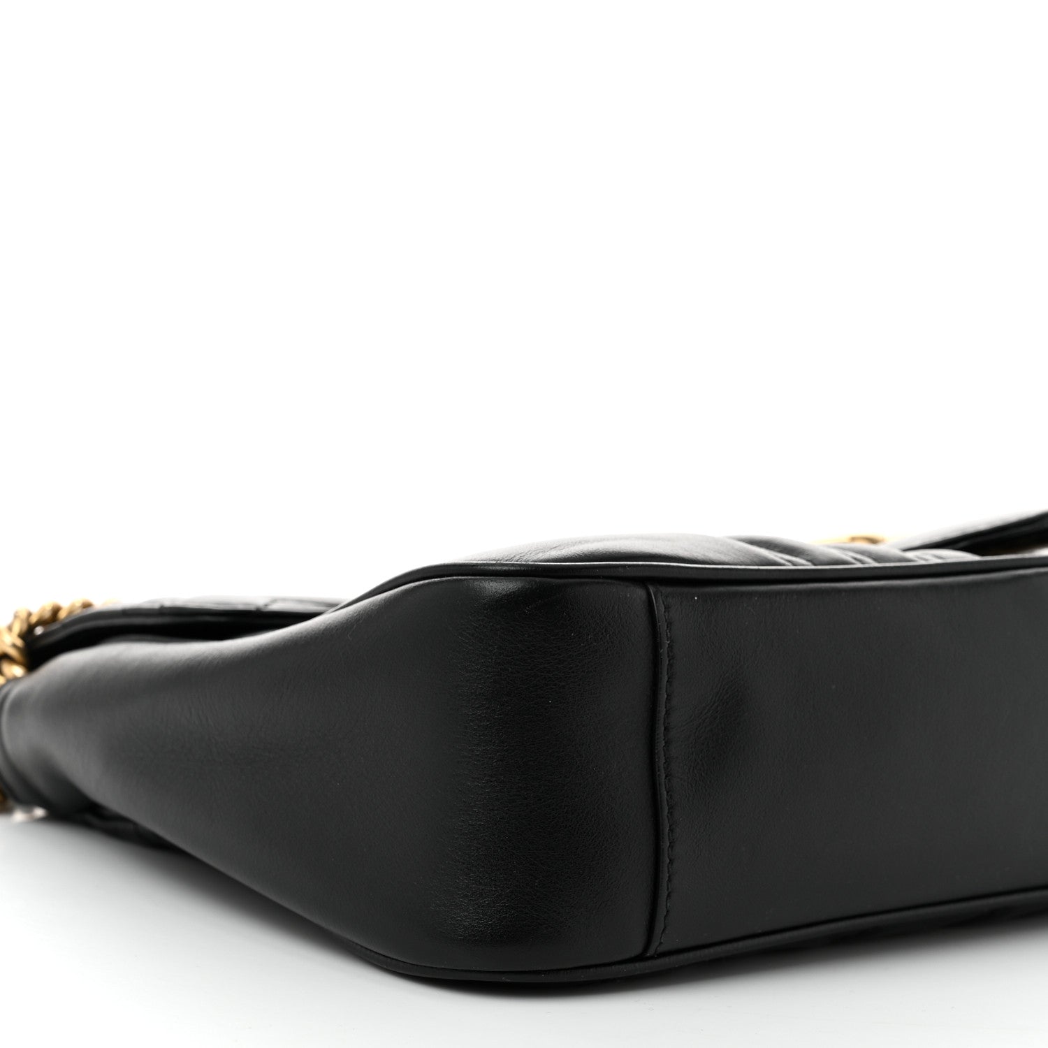 Gucci Calfskin Matelasse Medium GG Marmont Shoulder Bag Black 9 of 11