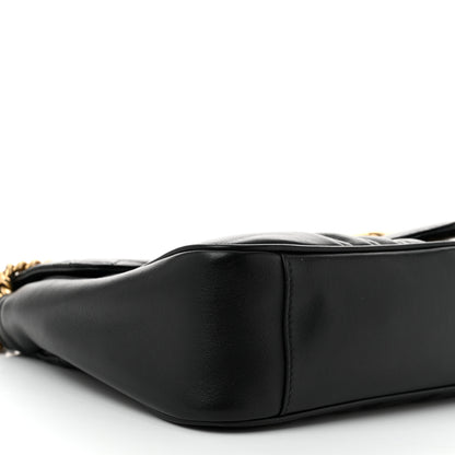 Gucci Calfskin Matelasse Medium GG Marmont Shoulder Bag Black 9 of 11