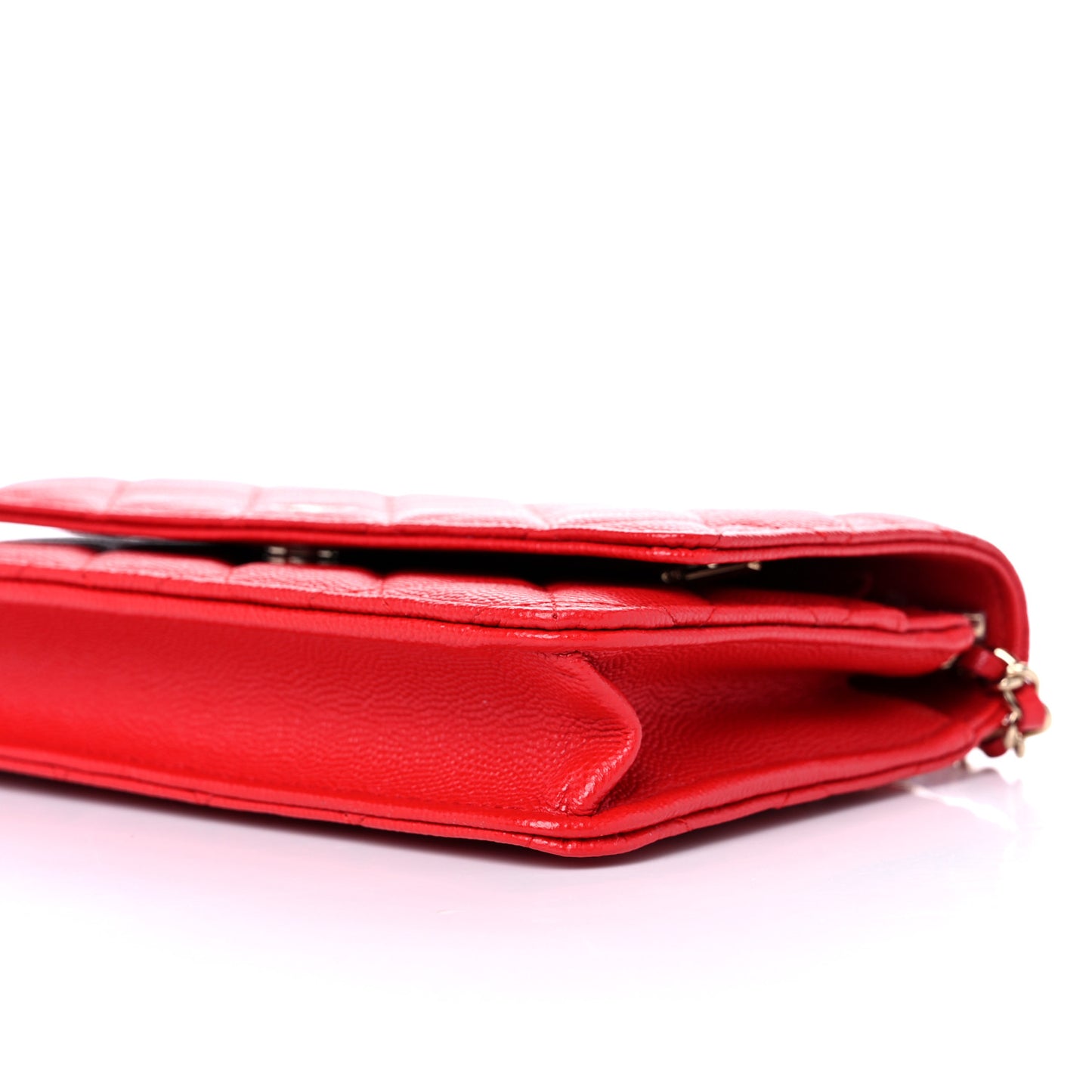 Caviar Quilted Wallet On Chain WOC Red