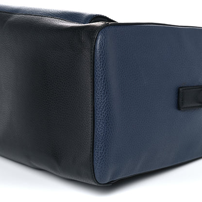Gucci Pebbled Calfskin Large Cosmopolis Briefcase Black Navy 9 of 10