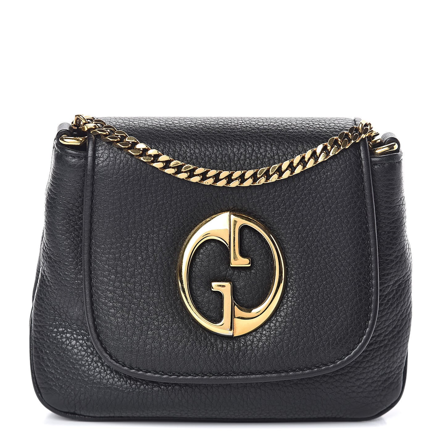 Pebbled Calfskin Small 1973 Chain Shoulder Bag Black