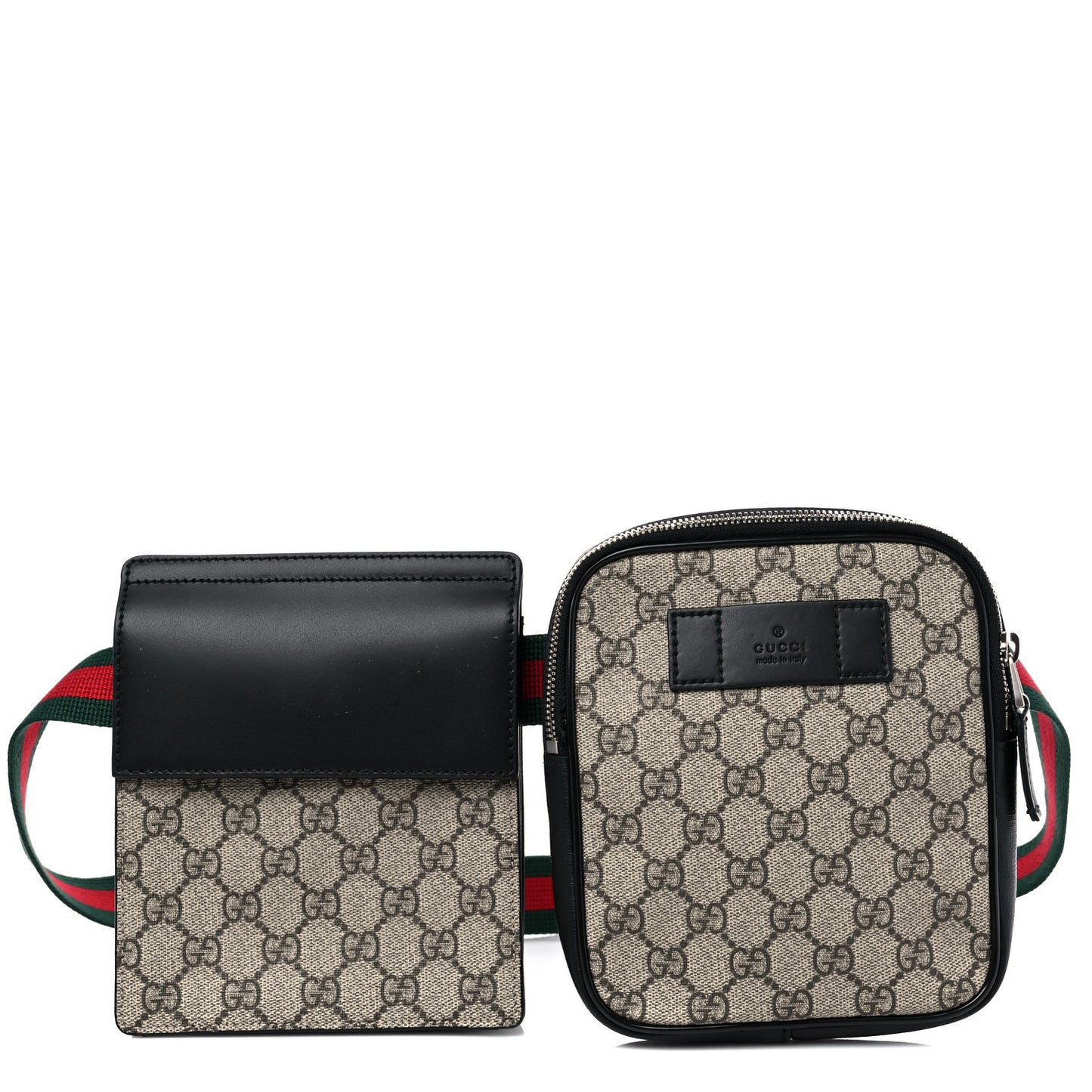 GG Supreme Monogram Web Belt Bag Dark Brown