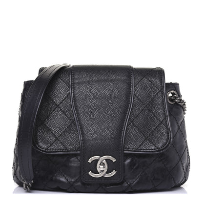 Chanel Caviar Aged Calfskin Medium Bubble Graphic Messenger Bag Black 1 of 18