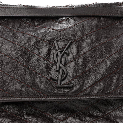Saint Laurent Crinkled Calfskin Matelasse Monogram Large Niki Chain Satchel Tulip 7 of 12