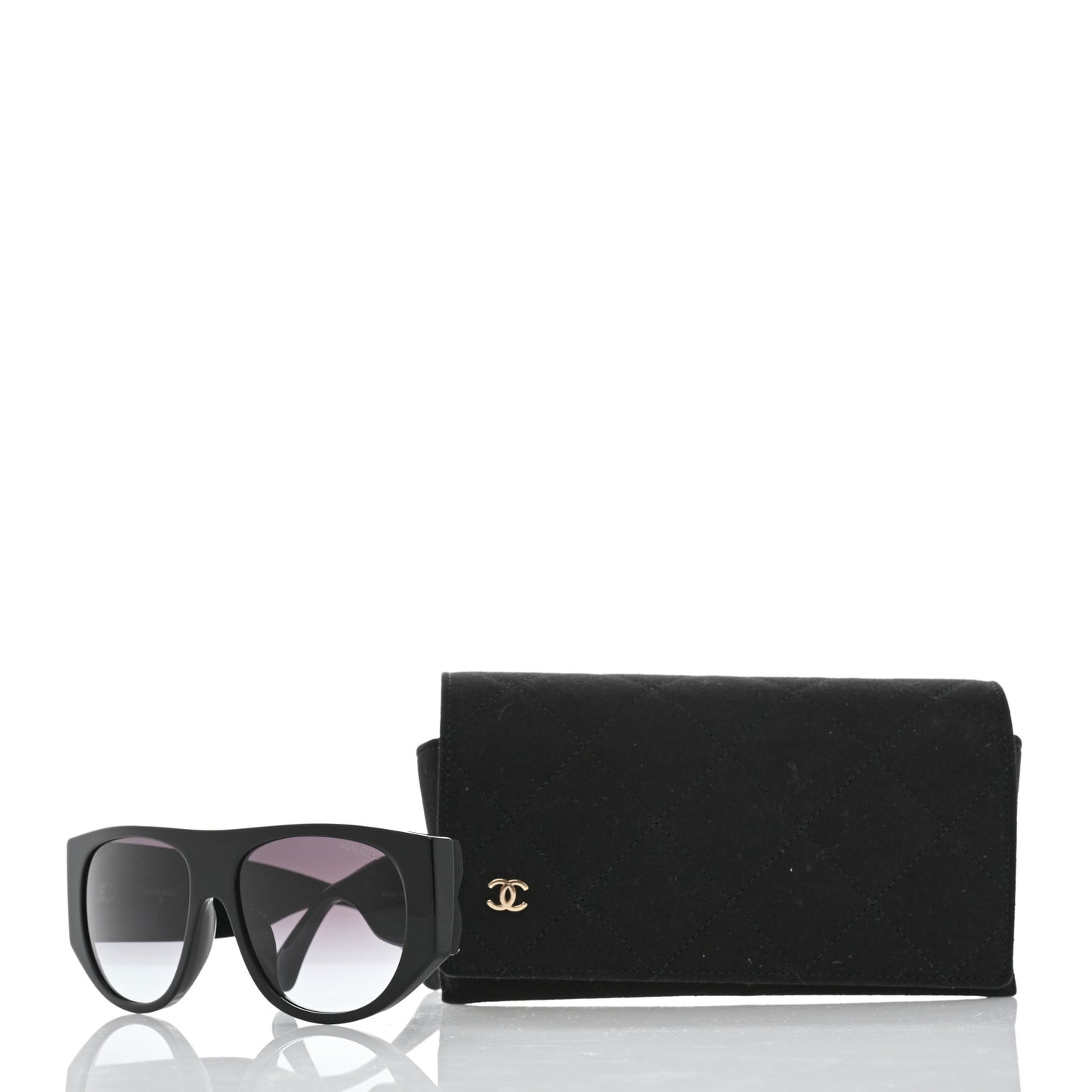 Acetate Quilted CC Pilot Sunglasses 71465 Black