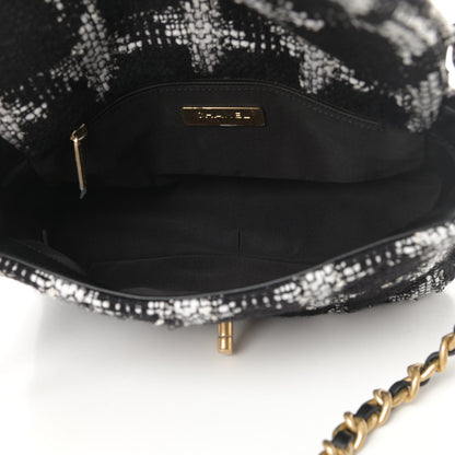 Chanel Tweed Quilted Medium Chanel 19 Flap Black White 5 of 11