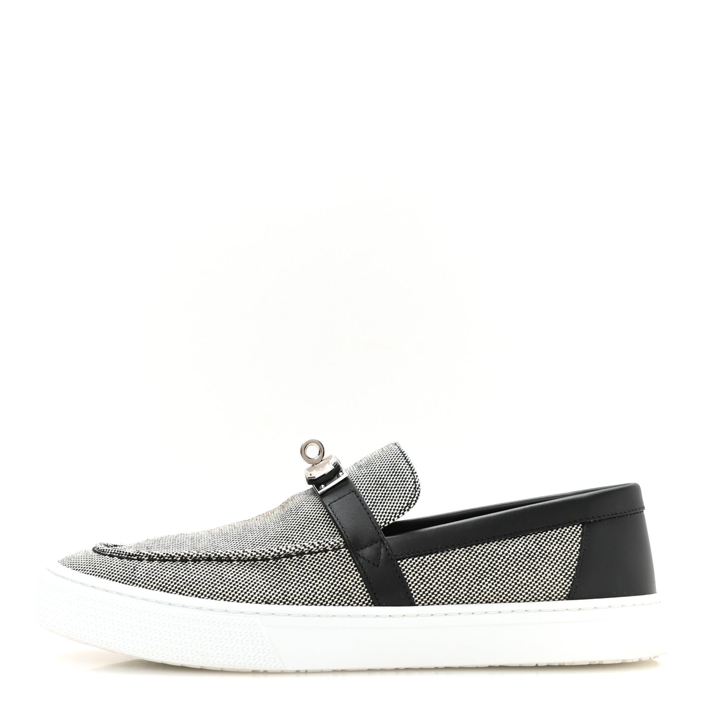 Toile De Coton Calfskin Game Slip On Sneakers 42.5 Prunoir Black