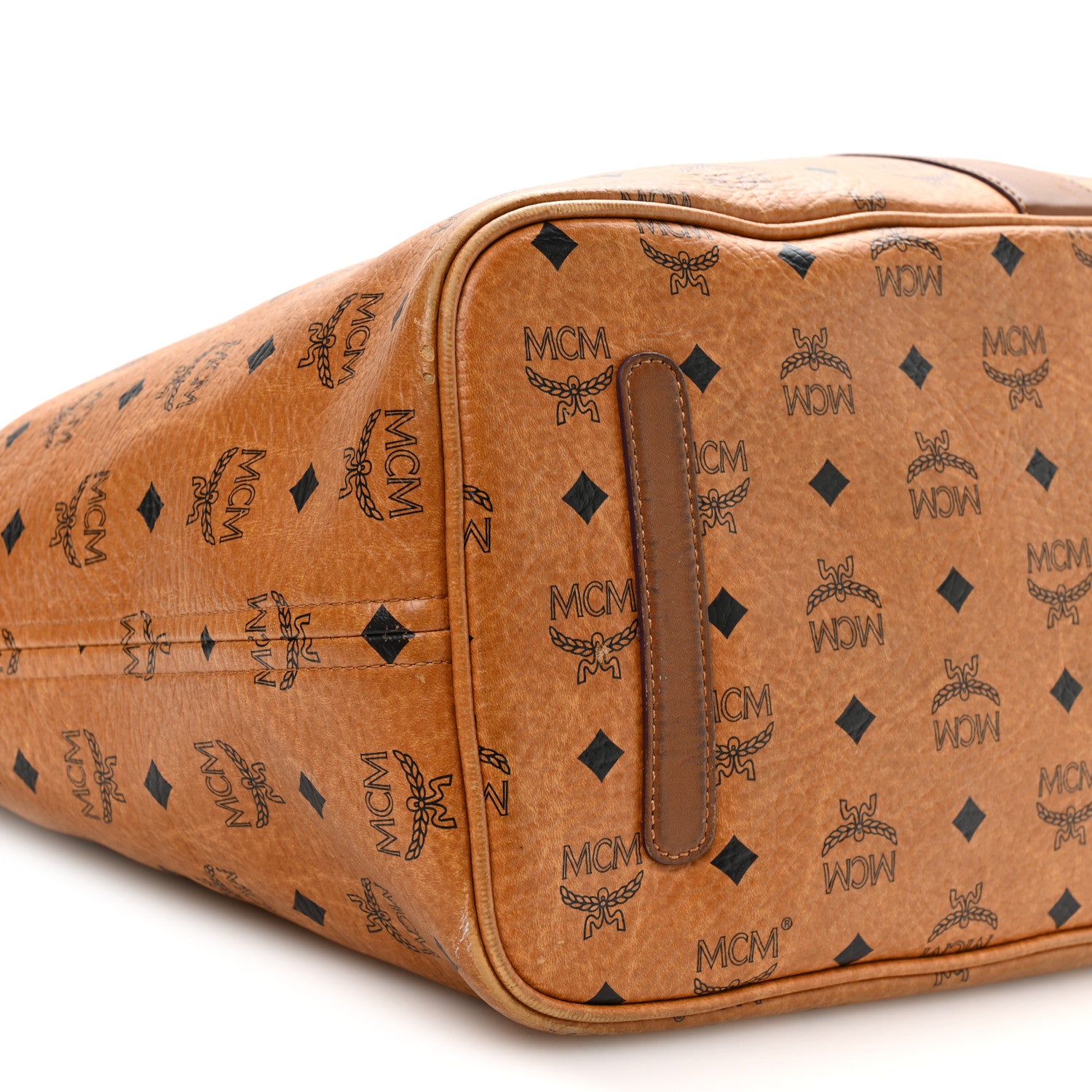 MCM Visetos Large Liz Reversible Shopper Tote Cognac 14 of 17