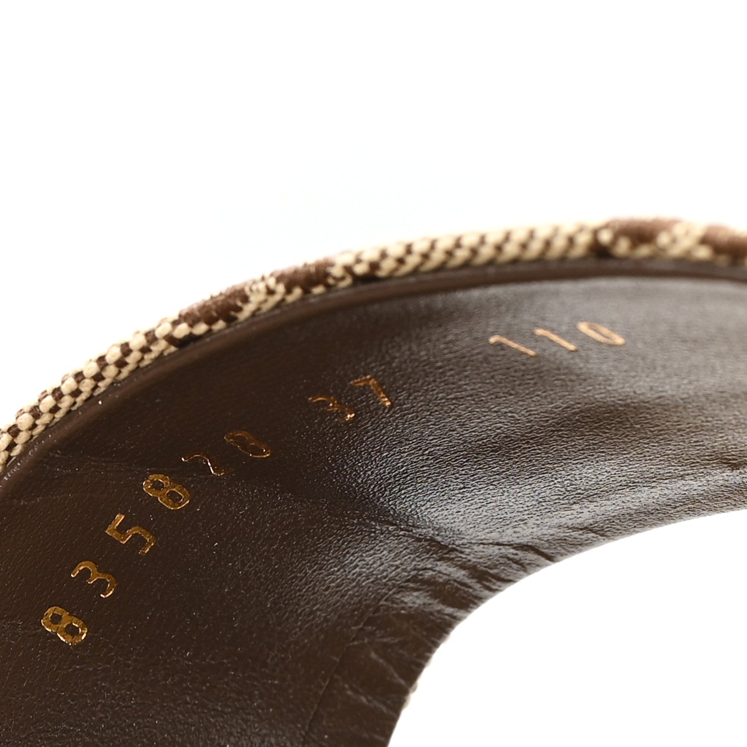 Gucci Monogram Horsebit Slide Sandals 37 Camel Ebony 9 of 10