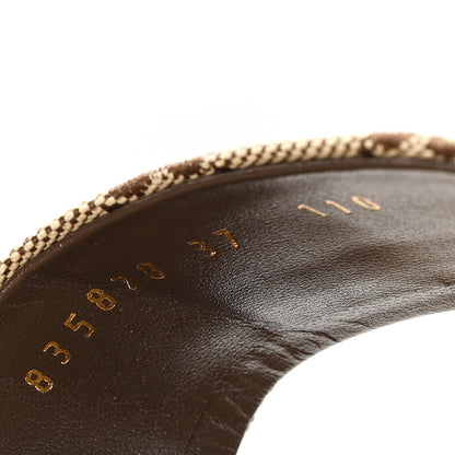 Gucci Monogram Horsebit Slide Sandals 37 Camel Ebony 9 of 10