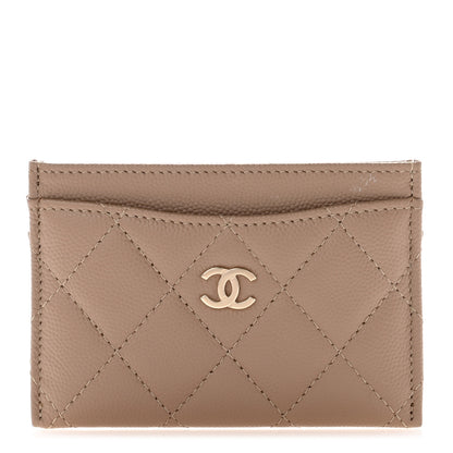 Chanel Caviar Quilted Card Holder Dark Beige 1 of 10