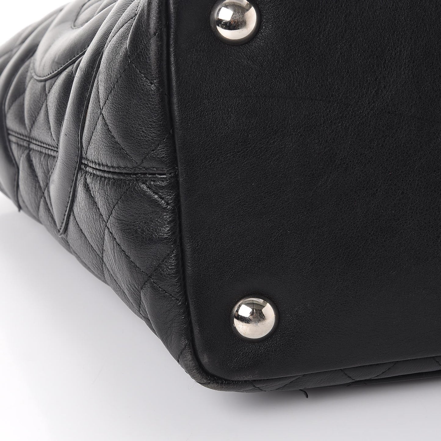 Calfskin Quilted Large Cambon Tote Black