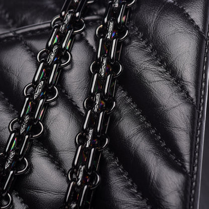 Chanel Aged Calfskin Chevron Quilted 2.55 Reissue Mini Flap So Black 12 of 14