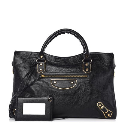 Balenciaga Chevre Gold Metallic Edge Hardware City Black 1 of 7