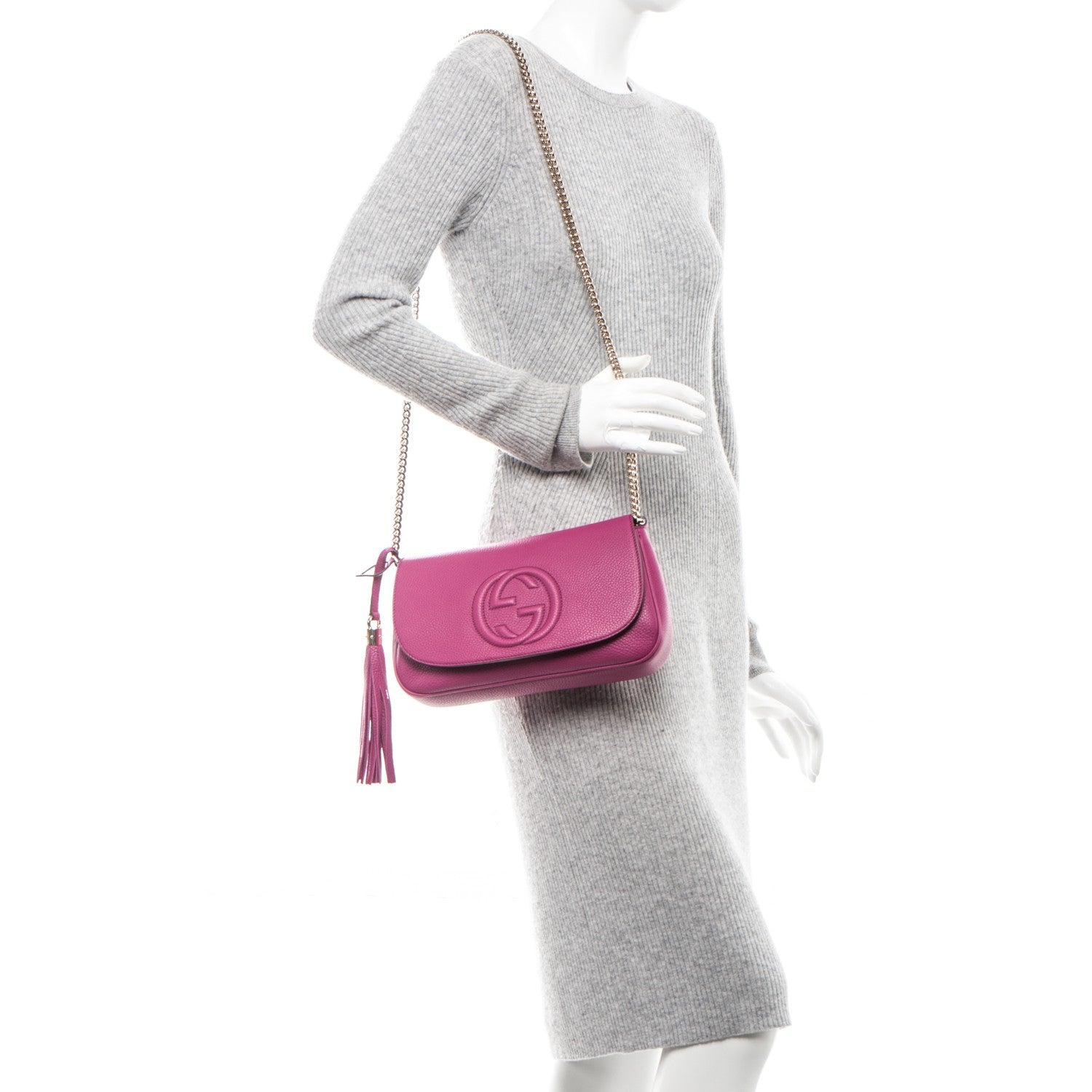 Gucci Cellarius Calfskin Medium Soho Flap Crossbody Bright Bouganville 2 of 7