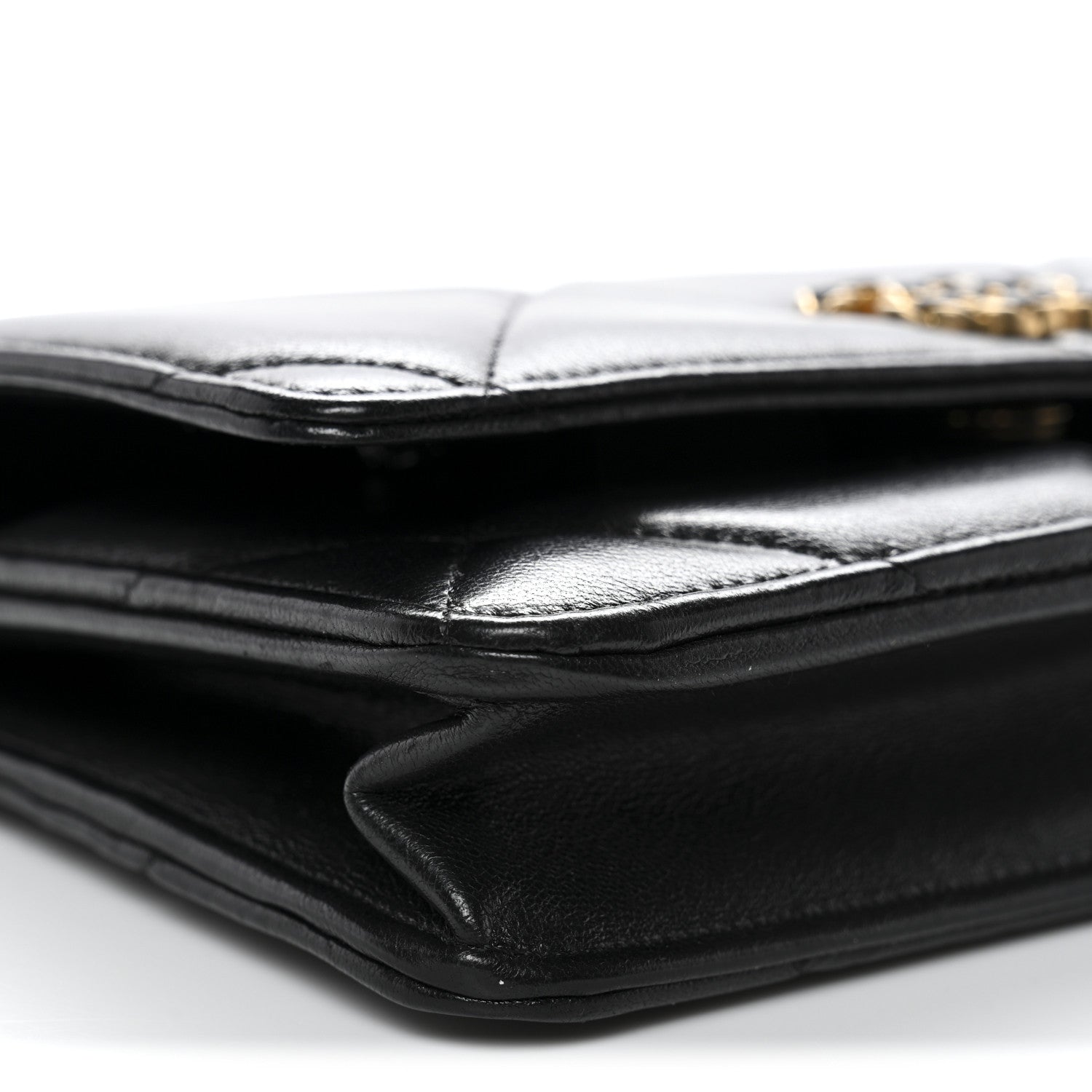 Chanel Lambskin Quilted Chanel 19 Wallet On Chain WOC Black 10 of 13