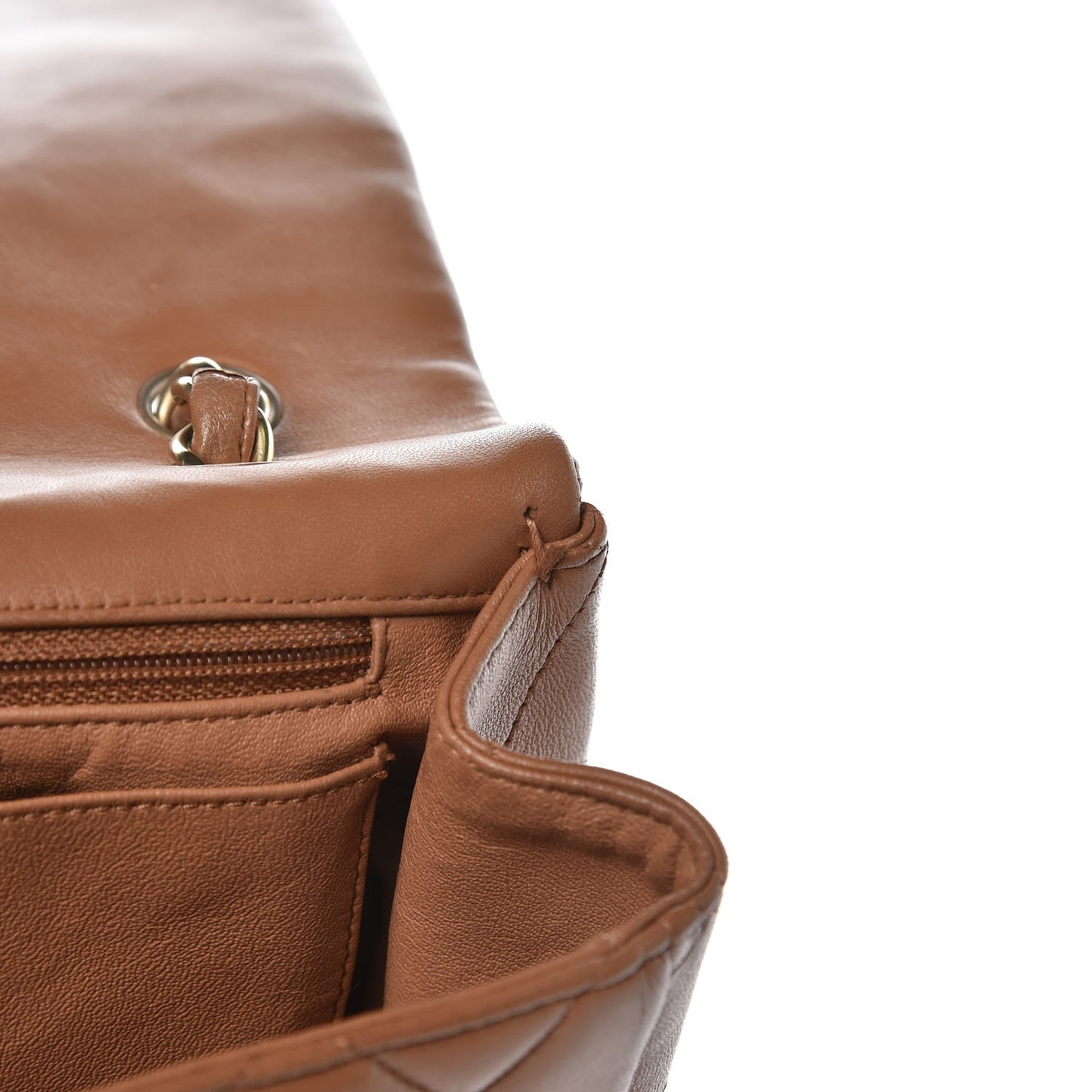 Lambskin Quilted Maxi Single Flap Dark Beige