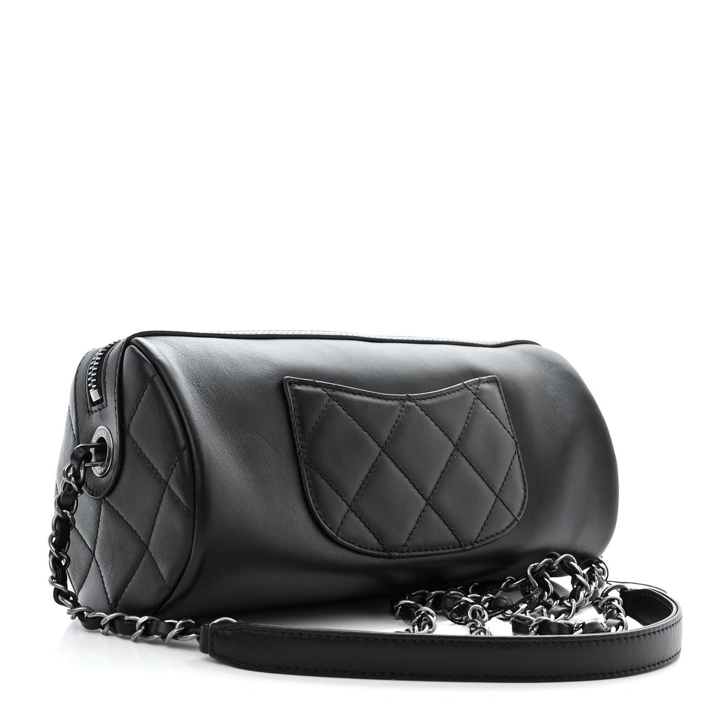 Calfskin Chain 20s Signature Bowling Bag Black