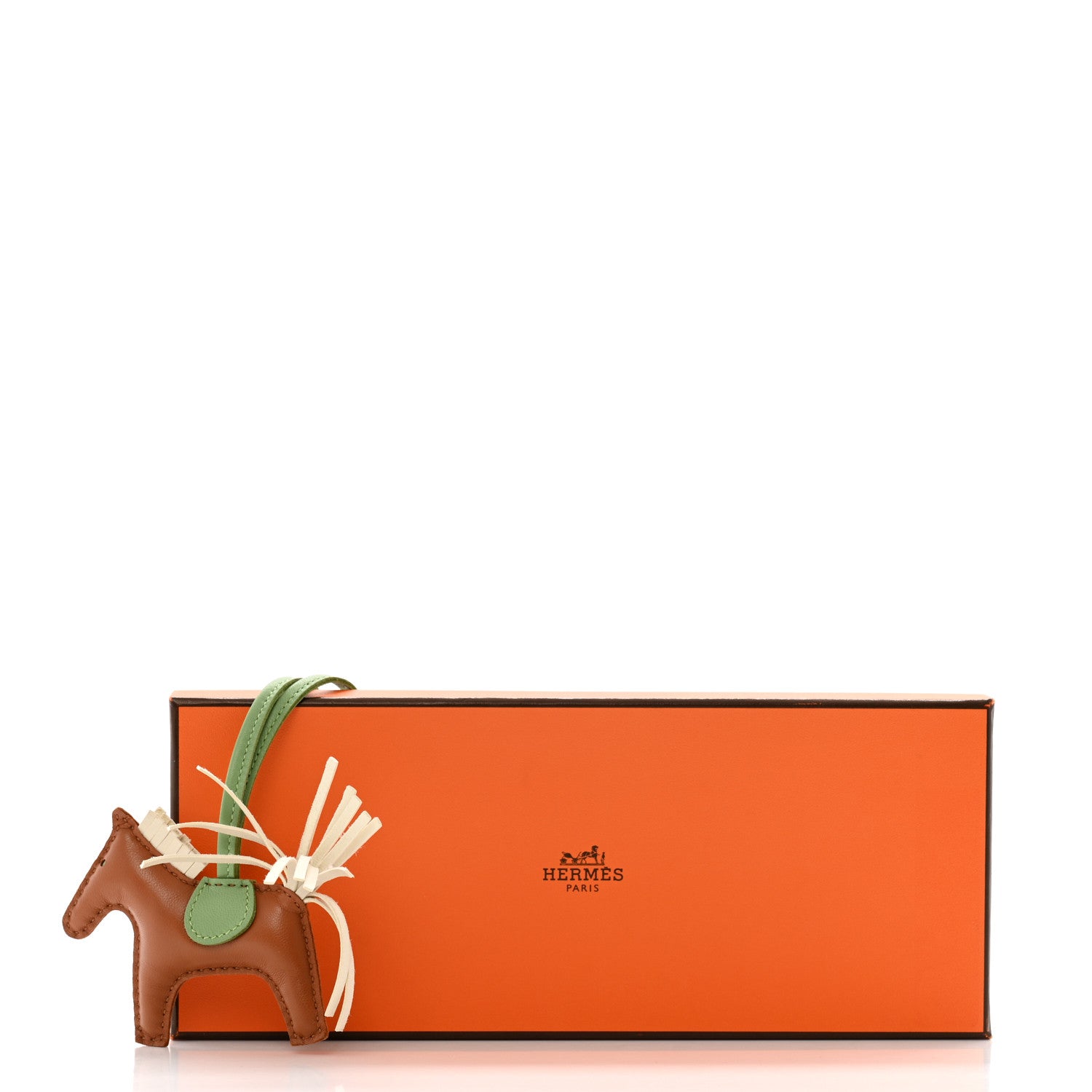 Hermes Milo Lambskin Grigri Rodeo Horse Bag Charm PM Gold Craie Vert Criquet 5 of 5