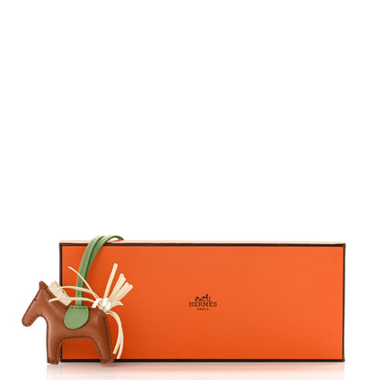 Hermes Milo Lambskin Grigri Rodeo Horse Bag Charm PM Gold Craie Vert Criquet 5 of 5