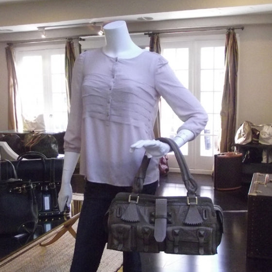 Leather Elvire Tote Taupe